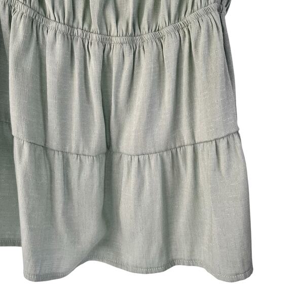 Spaghetti Strap Babydoll Cami Top Womens L Sage Green Spring Peplum Fairycore - Picture 6 of 16